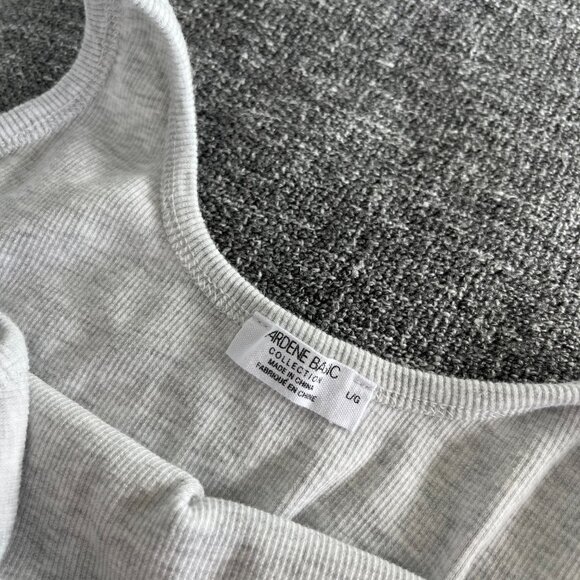 Ardene Basic Light Grey Crop Tank Top - Size Large - Picture 3 of 5